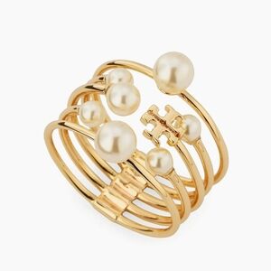 Tory Burch Kira Goldtone & Imitation Pearl Ring